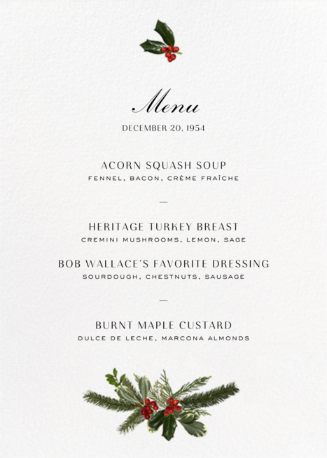 Menu De Noel Original Fleurs De Noel Menu Send Online Instantly Track Opens