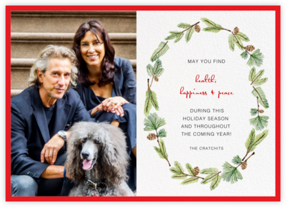 Delicate Firs Photo (Split Screen) - Paperless Post - Holiday Cards 