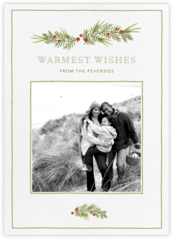 Little Boughs Flourish - White - Paperless Post - Photo Christmas Cards 