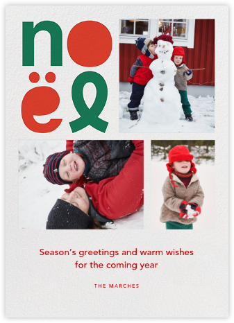 Noel Triptych - Red Green - Paperless Post - Christmas Cards
