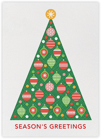 Ornament Tree - Petit Collage - Christmas Tree Cards