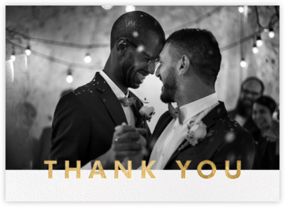 Field of Thanks Photo (Double-Sided) - Gold - Paperless Post - Online Thank You Cards 