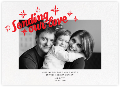Sending our Love (Horizontal) - Paperless Post - Custom Holiday Photo Cards 2022