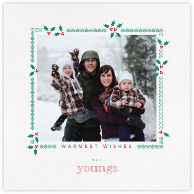 Boughs of Holly (Square) - Paperless Post - Holiday Photo Cards 