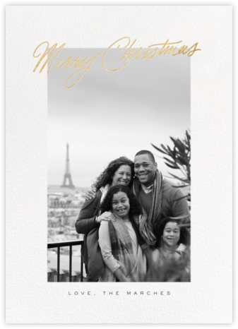 Inscribed Christmas (Tall) - Gold - Paperless Post - Christmas Cards