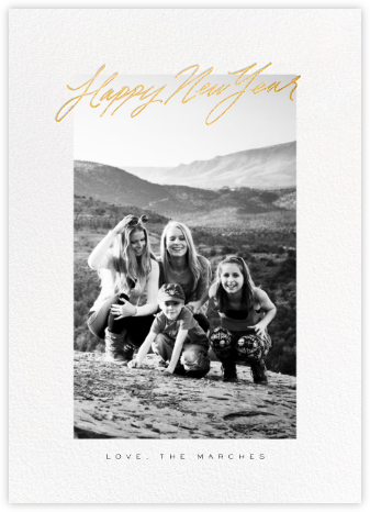 Inscribed New Year (Tall) - Gold - Paperless Post - New Year Cards 
