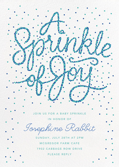 sprinkle of joy - blue  send online instantly  rsvp tracking