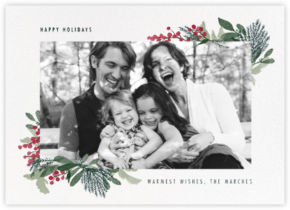 Yule Blooms Holiday (Horizontal) - Paperless Post - Holiday Photo Cards 