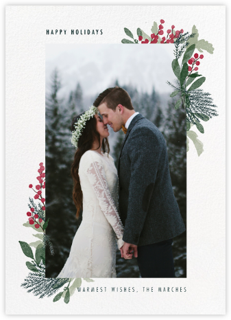 Yule Blooms Holiday (Tall) - Paperless Post - Holiday Photo Cards 