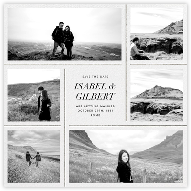 Whitework - Silver - Paperless Post - Modern save the dates