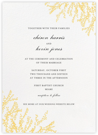 Forsythia (Invitation) - Citrus - Paperless Post - Boho Wedding Invitations