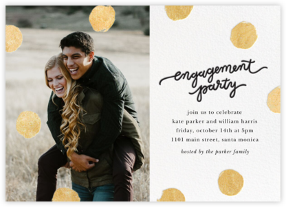Big Dot Engagement (Photo) - Gold - Sugar Paper - Engagement party invitations 