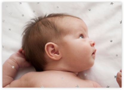 Starry Slumber (Announcement) - Silver - Paperless Post - Birth Announcements