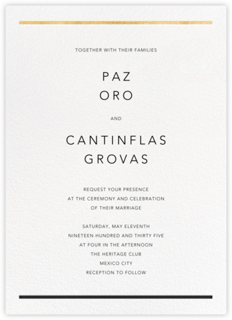Aubette (Invitation) - Gold - Paperless Post - Classic wedding invitations 