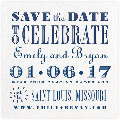 Celebrate the Date - Navy - Cheree Berry Paper & Design - Save the Dates
