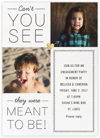 Meant to Be - Gold - Cheree Berry Paper & Design - Engagement party invitations 