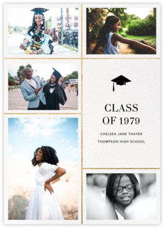 Quint - White/Gold - Paperless Post - College Graduation Announcements
