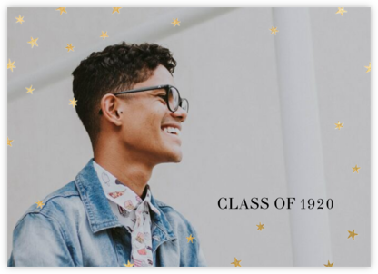 Nightly (Photo) - White/Gold - Paperless Post - College Graduation Announcements