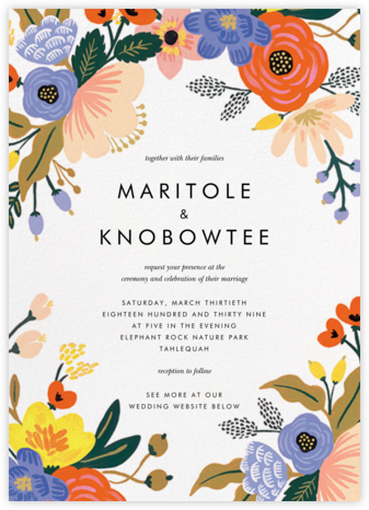 Vivid Florals (Invitation) - Rifle Paper Co. - Romantic wedding invitations 