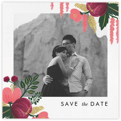 Raspberry Floral (Photo Save the Date) - Rifle Paper Co. - Destination save the dates