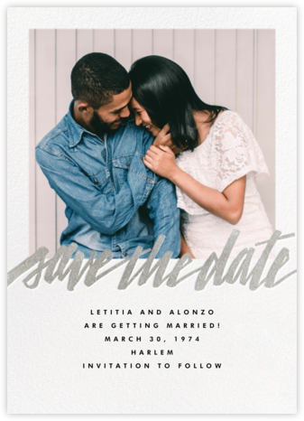 Clarissa (Square Photo) - Silver - Paperless Post - Save the Date with Photo