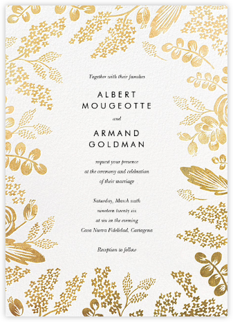 Heather and Lace (Invitation) - White/Gold - Rifle Paper Co. - Romantic wedding invitations 