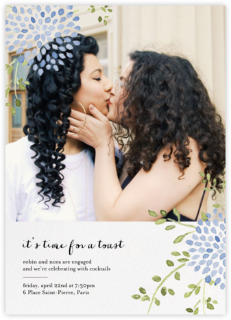 Dahlias (Photo) - Blue - Paperless Post - Engagement party invitations 