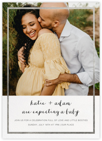 Idylle (Photo)  - Silver - Paperless Post - Baby Shower Invitations 