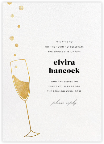 Champagne Bubbles - Gold - Paperless Post