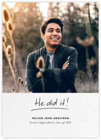 You Did It (His) - Linda and Harriett - College Graduation Announcements