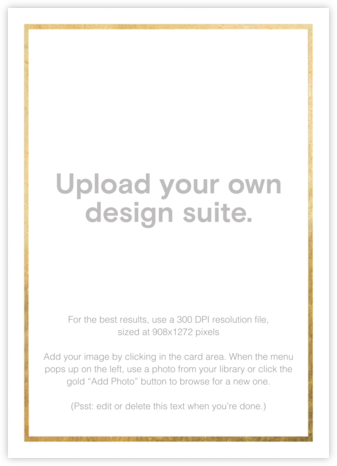 Custom Thin Foil (Tall) - Gold - Paperless Post - Upload Your Own Invitations