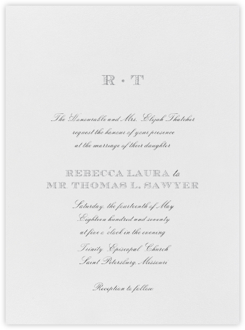 Bellomont - Charcoal Gray and Platinum - Crane & Co. - Classic wedding invitations 