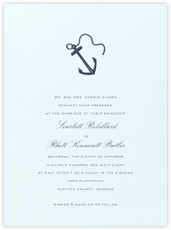 Le Lavandou - Navy Blue - Crane & Co. - Destination Wedding Invitations 