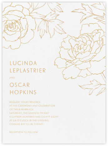 Meet Me in the Menagerie - Medium Gold - Crane & Co. - Romantic wedding invitations 