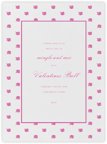 Petite Floral - Raspberry - Oscar de la Renta - Valentine's Day invitations