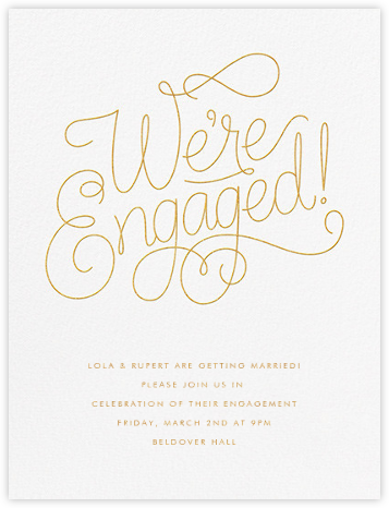 Bobbin I (Engagement) - Gold - Paperless Post - Engagement party invitations 