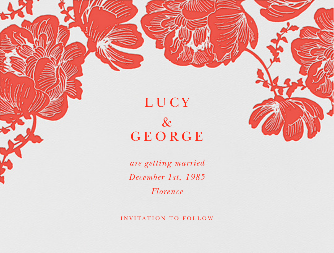 Audrey I (Save The Date) - Geranium | Send online instantly | Track opens