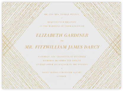Quill I - Medium Gold - Paperless Post - Romantic wedding invitations 