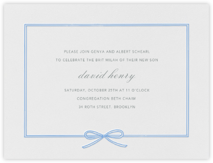 Amande - Newport Blue - Paperless Post - Bris and baby naming invitations