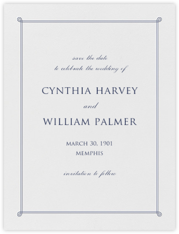 Double Loop Frame I (Save the Date) - Navy - Paperless Post - Classic save the dates