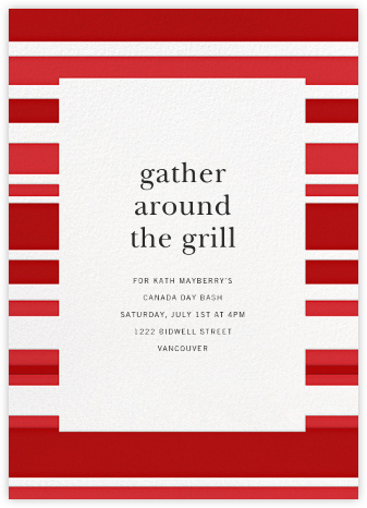 Patriotic Stripes - Red - Paperless Post - Canada Day Invitations