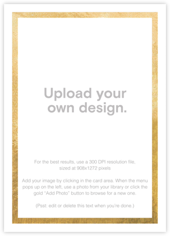 Custom Foil (Tall) - Gold - Paperless Post - Upload Your Own Invitations