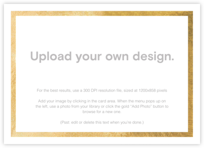 Custom Foil (Two-Sided Horizontal) - Gold - Paperless Post - Upload Your Own Invitations