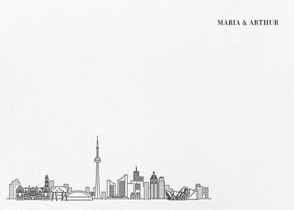 Chicago Skyline View Stationery White Black Clone Send