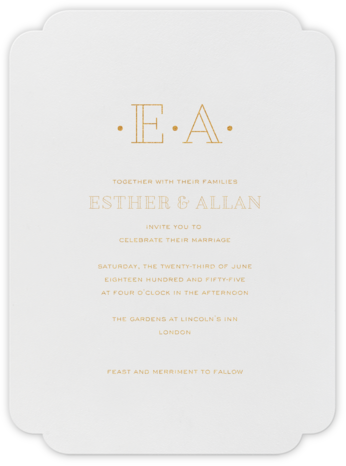 Lacquer (Invitation) - Medium Gold - Crane & Co. - Classic wedding invitations 