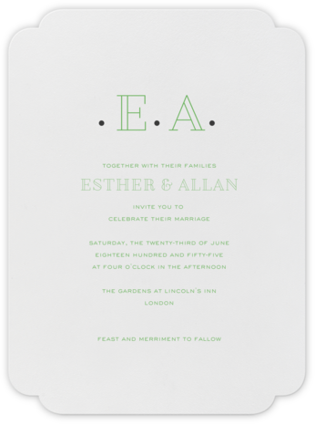 Lacquer (Invitation) - Charcoal Gray and Spring Green - Crane & Co. - Crane & Co stationery