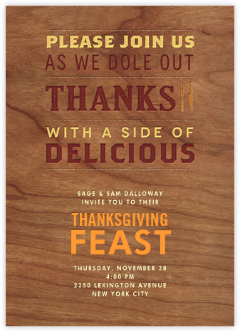 Thanksgiving invitations - online at Paperless Post