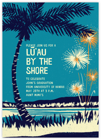 Seaside Fireworks - Paperless Post - Luau party invitations
