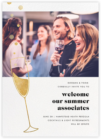 Champagne Bubbles (Photo) - Gold - Paperless Post - Get Together Invitations