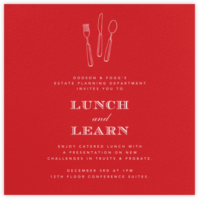 Red (Square) - Paperless Post - Business Dinner Invitations